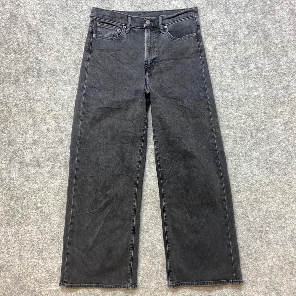 Gap Wide Leg Sky High Jeans Women's 28/6 R Dark Gray Black Denim Pants